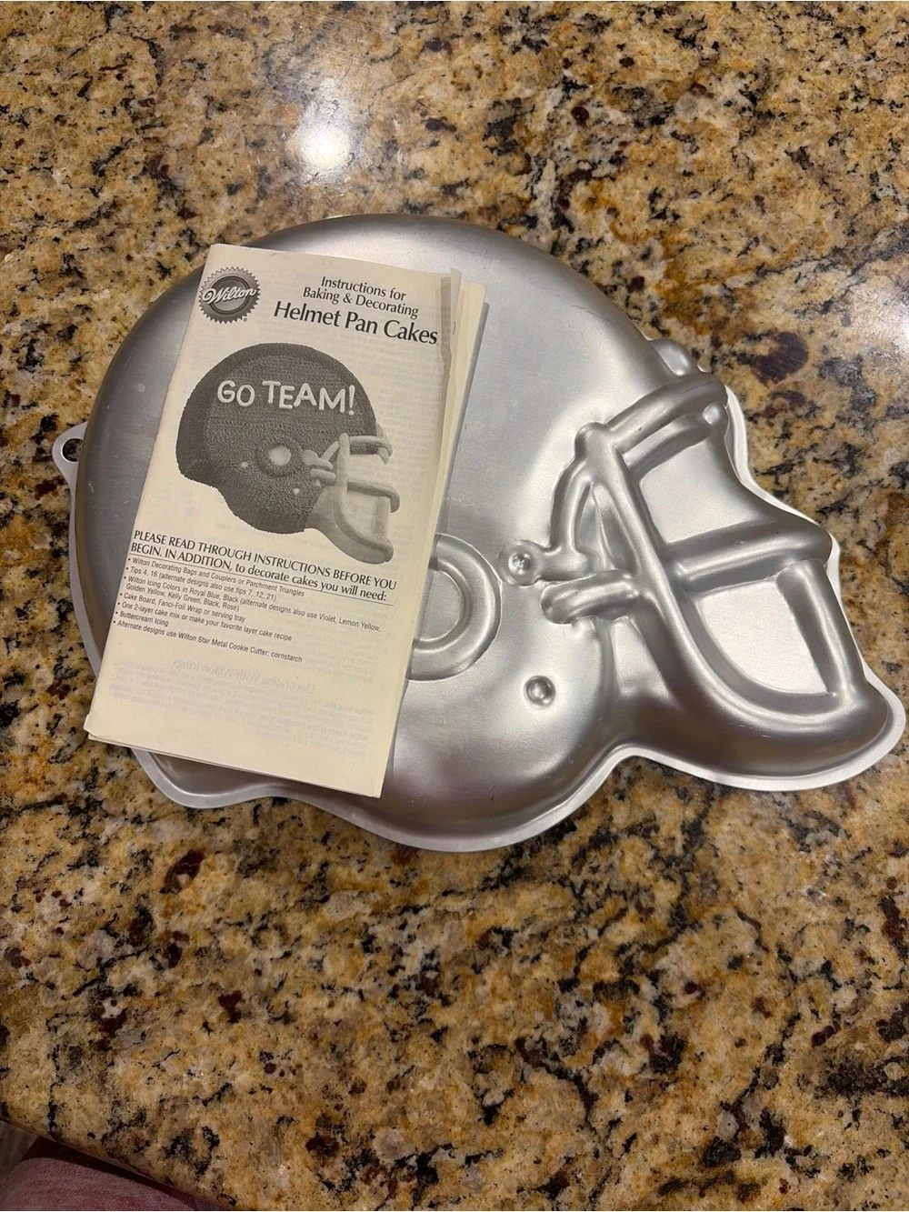 Vintage Wilton Football Helmet Cake Pan Mold #2105-3510 with instructions